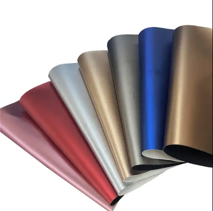 Glad oppervlak mat folie metallic synthetisch TPU-kunstleer voor handtaskleding DIY-accessoires