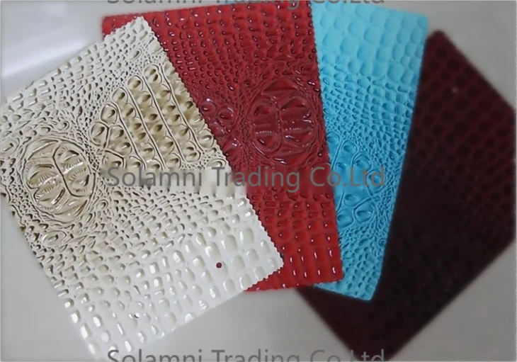 Embossed Crocodile Pattern Pvc Synthetic Leather For Bags Ang Shoes