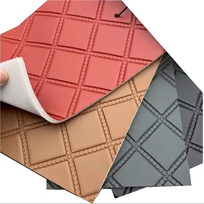PNieuwe aankomst Pvc Rexine leer met schuim voor autobekleding, diamant reliëf imitatieleer voor auto vloermatten en kofferbak